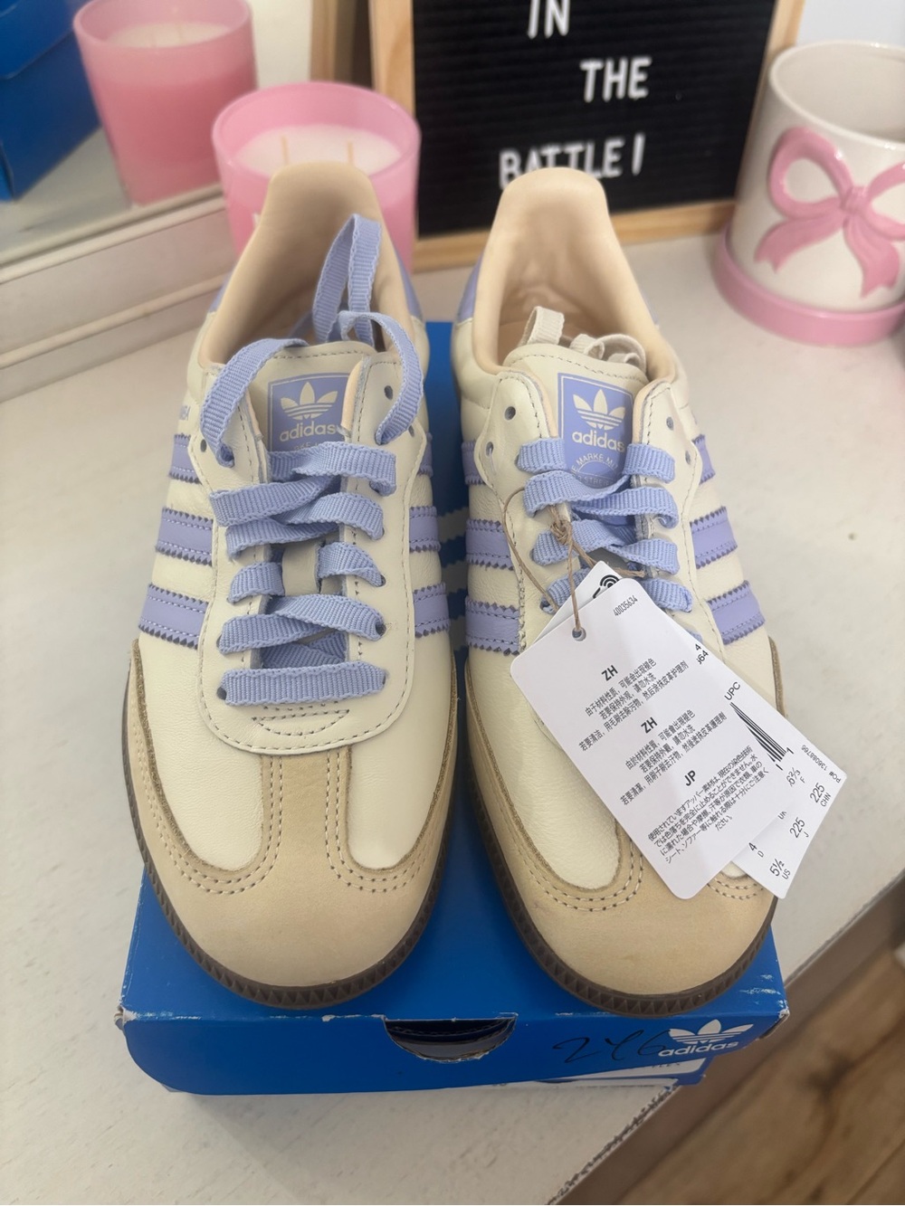 Woman’s adidas Samba Cream and Lilac Retro Sneaker